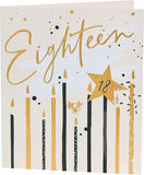UK Greetings Happy 18th Celebration birthday card featuring colorful design and festive message for milestone birthday.