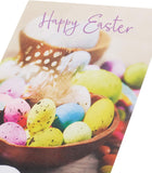 UK Greetings Happy Easter greeting cards, set of 5 with colorful Easter egg designs for him or her, perfect for Easter wishes.