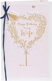 UK Greetings Heart Tree Wife Birthday Card featuring a floral design and heartfelt message for celebrating a special wife.