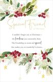 UK Greetings Holly & Ivy Special Friend greeting card featuring festive holiday design and heartfelt message, set of 50 cards.
