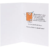 UK Greetings humorous nostalgic funny birthday card featuring playful illustrations and witty messages, perfect for celebrating.