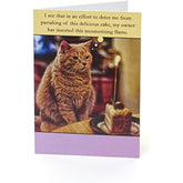 UK Greetings humorous Mesmerizing Flame birthday card featuring vibrant flame illustration and playful design.