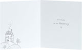 UK Greetings husband's anniversary greeting card with envelope featuring a sweet drawing design, perfect for celebrating special moments.