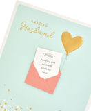 UK Greetings husband birthday card with envelope featuring a 3D effect design, ideal for celebrating your husband's special day.