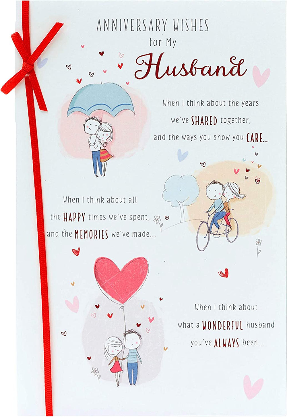 UK Greetings wedding anniversary greeting card for husband, featuring heartfelt wishes and festive design.