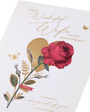 UK Greetings anniversary wedding greeting card for wife, featuring integrated design and heartfelt message.