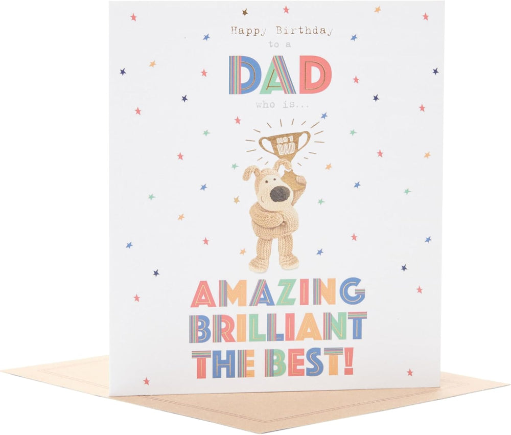 UK Greetings birthday greeting card for dad with the number 55, featuring colorful and festive design for special occasions.