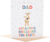 UK Greetings birthday greeting card for dad with the number 55, featuring colorful and festive design for special occasions.