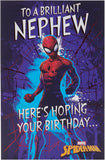 UK Greetings birthday greeting card for nephew age 55, featuring colorful design and integrated message in a festive style.
