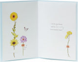 UK Greetings Just for You floral design birthday card featuring colorful floral artwork and cheerful message.