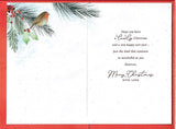 UK Greetings Christmas card featuring a robin on a bauble design, perfect for sister-in-law holiday greetings.
