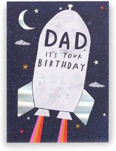 UK Greetings Kindred Dad birthday card featuring a rock design with heartfelt message for a special father's birthday.