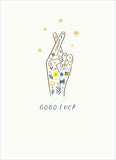 UK Greetings Kindred Good Luck Fingers Crossed greeting card with uplifting design and heartfelt message.