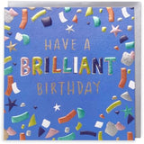 UK Greetings Kindred birthday greeting card with colorful confetti design for celebrating special occasions.