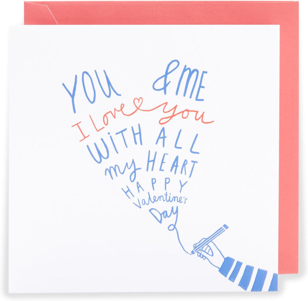UK Greetings Kindred Valentine's Card with "Love You with All My Heart" note, featuring romantic design for special occasions.