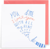 UK Greetings Kindred Valentine's Card with "Love You with All My Heart" note, featuring romantic design for special occasions.