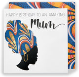 UK Greetings Kindred X Afrotouch birthday card featuring a heartfelt design for moms, perfect for celebrating special occasions.