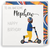 UK Greetings Kindred X Afrotouch birthday card for nephew, featuring colorful artwork and heartfelt message for special occasions.