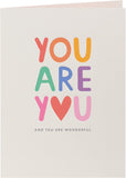 UK Greetings Kindred You Are You greeting card featuring heartfelt message and colorful floral design.