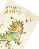 UK Greetings Little Monster Mother's Day card featuring colorful monster illustrations and heartfelt message on a greeting card.