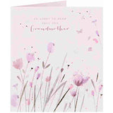 UK Greetings floral watercolor sympathy card for loss of grandma, featuring gentle floral design and heartfelt message.