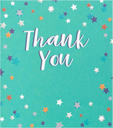 UK Greetings thank you card with star design and Braille, featuring a lovely greeting message for expressing gratitude.