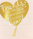 UK Greetings Lovely Friend birthday card featuring heartfelt message about friends being the family you choose.