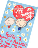 UK Greetings Mother's Day card for wife with a heartfelt verse, featuring floral design and elegant lettering.