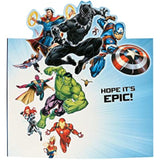 Marvel Avengers Dad birthday card by UK Greetings featuring superhero characters and vibrant designs for special occasions.
