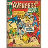 Marvel Avengers retro vintage comic book birthday card by UK Greetings showing colorful superhero comic illustrations.
