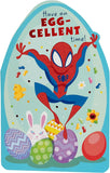UK Greetings Marvel Easter Card for Him featuring Spider-Man design with a boy and envelope, perfect for celebrating Easter.