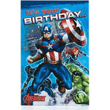 Marvel Avengers pop-up birthday greeting card by UK Greetings featuring colorful superhero design and festive imagery.