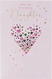 UK Greetings Mini Hearts Daughter Birthday Card featuring a charming heart design and colorful illustrations for special occasions