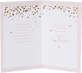 UK Greetings Mini Hearts Daughter Birthday Card with colorful heart designs, perfect for celebrating a special occasion.
