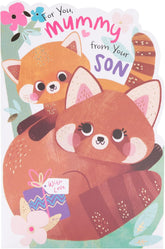 UK Greetings Mother's Day card for Mummy from son featuring a cute animal design, perfect for expressing love on special occasions.