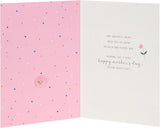 UK Greetings Mother's Day card with bright potted plant design and envelope, featuring cheerful floral artwork.