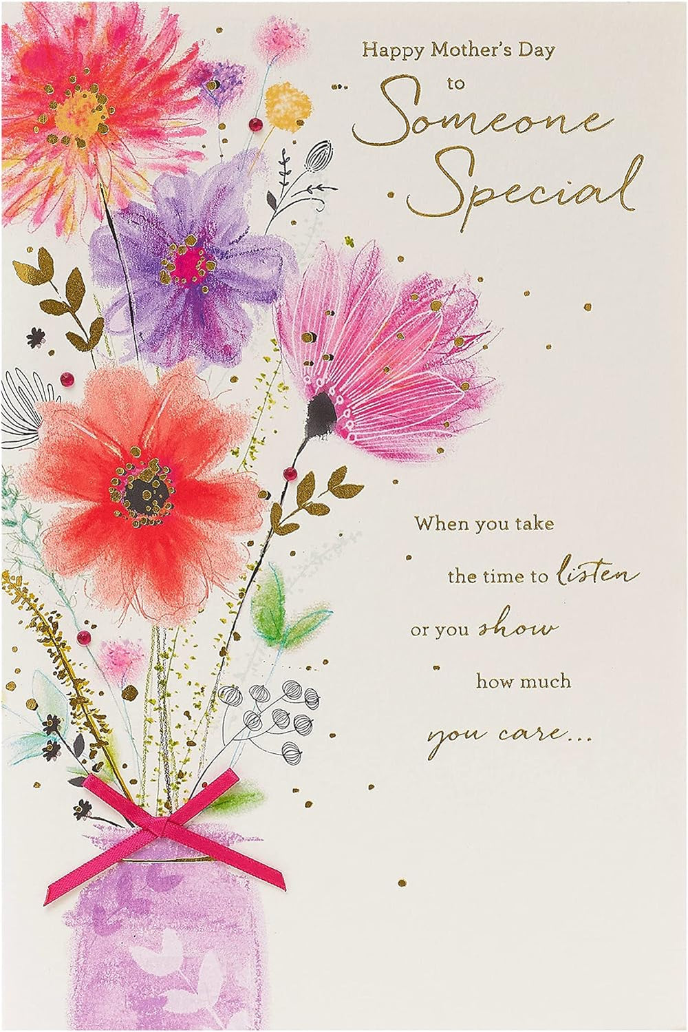 UK Greetings Mother's Day card with envelope featuring Someone Special design, perfect for celebrating moms with heartfelt messages.