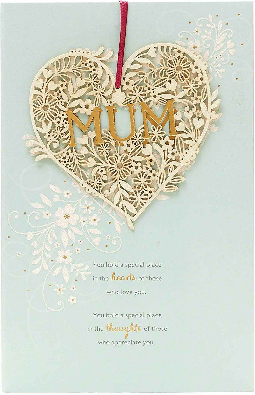 UK Greetings Mum luxury handmade birthday card with elegant design, perfect for celebrating her special day.