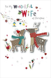 UK Greetings My Wonderful Wife Christmas greeting card featuring a button box design, perfect for holiday wishes.