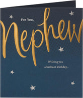 UK Greetings Nephew birthday greeting card with colorful design and cheerful message, perfect for celebrating his special day.