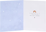 UK Greetings New Baby Boy greeting card with washing line design, featuring cute baby clothes hanging on a line.