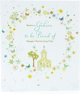 UK Greetings New Baby Boy Godson Christening Card featuring colorful design and heartfelt message for a special occasion