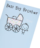 UK Greetings New Big Brother congratulations greeting card with colorful design and heartfelt message for celebrating a new sibling.