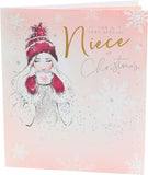 UK Greetings Niece Chocolate Christmas Card, festive greeting card featuring holiday-themed design for nieces.