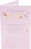 Pink and gold UK Greetings wife birthday card featuring elegant design, perfect for celebrating her special day.