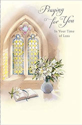 UK Greetings religious sympathy card with prayer design for bereavement and condolences, suitable for expressing heartfelt condolences