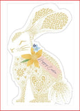 UK Greetings Rabbit Easter Card featuring a cute bunny design, perfect for celebrating Easter with cheerful greeting cards.