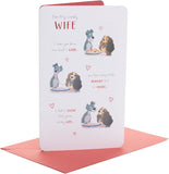 UK Greetings romantic wife birthday card featuring Lady and the Tramp illustration, perfect for celebrating special occasions.