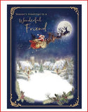 UK Greetings Christmas card with seasonal message for a wonderful friend, featuring festive holiday design and greeting.
