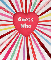 UK Greetings Secret Admirer Guess Who? Valentine's Card featuring playful design and romantic message for special occasions.